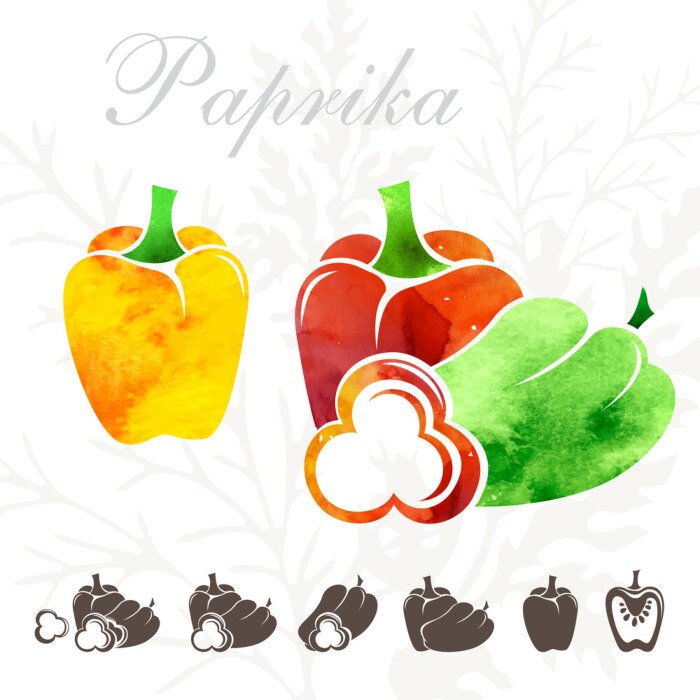 Papier peint  Poivrons de trois couleurs