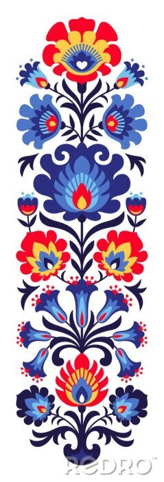 Papier peint  Polish folk flowers papercut