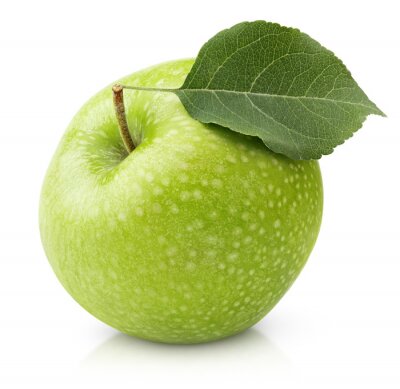 Papier peint  Pomme verte avec une feuille