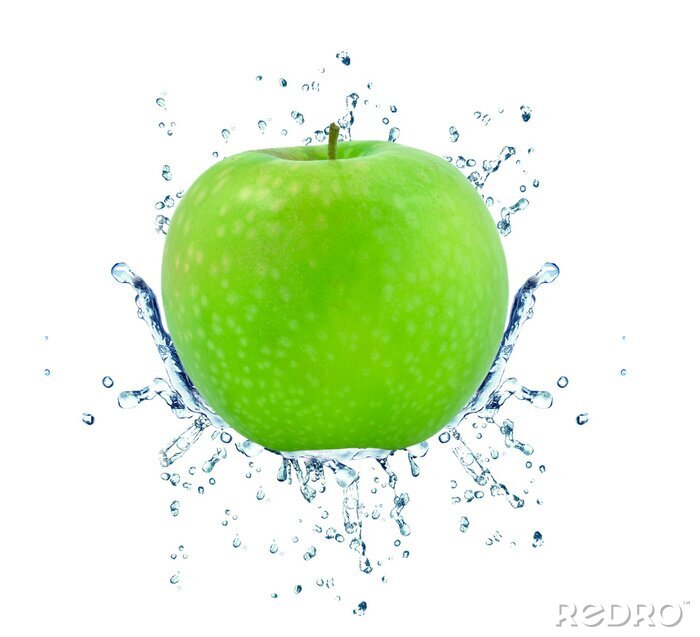 Papier peint  Pomme verte dans l'eau