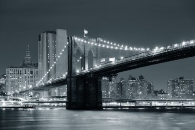 Papier peint  Pont à New York noir et blanc