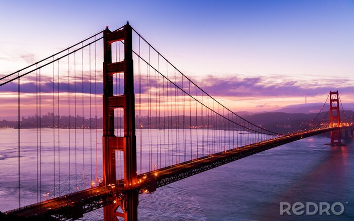 Papier peint  Pont à San Francisco au lever du soleil
