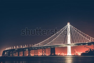 Papier peint  Pont Bay Bridge de nuit