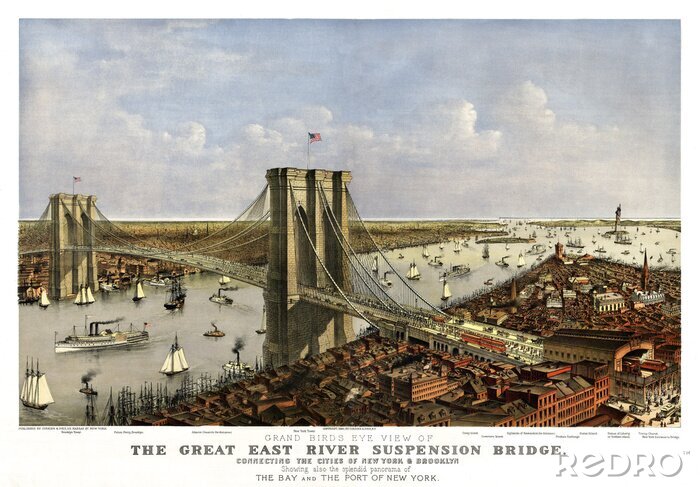 Papier peint  Pont de Brooklyn autrefois
