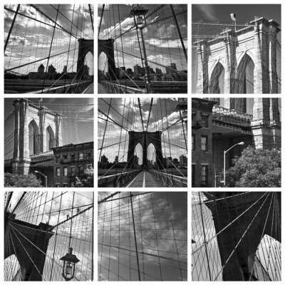 Pont de Brooklyn collage noir et blanc
