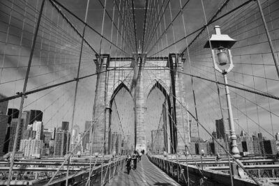 Papier peint  Pont de Brooklyn en noir et blanc