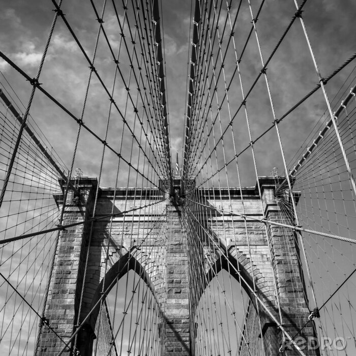 Papier peint  Pont de Brooklyn noir et blanc