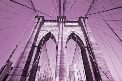 Papier peint  Pont de Brooklyn photo violacée