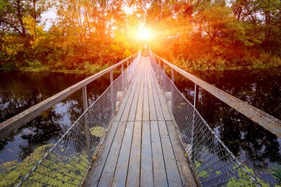 Pont en bois au soleil