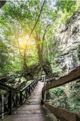 Papier peint  Pont en bois Thailande