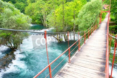Papier peint  Pont fleuve d'azur