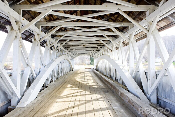 Papier peint  Pont Groveton Covered en bois