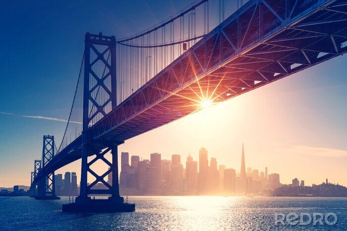 Papier peint  Pont San Francisco au coucher du soleil
