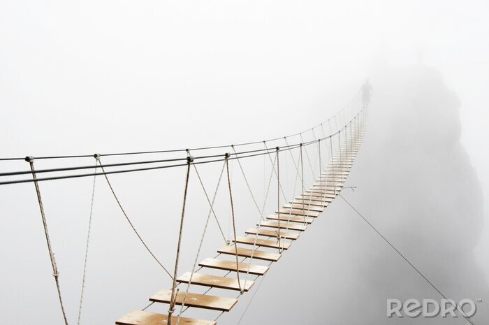 Papier peint  Pont suspendu dans la brume