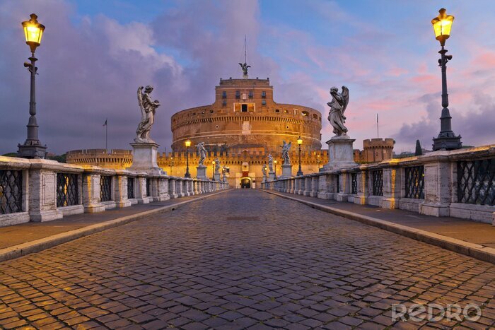 Papier peint  Pont vers le château de Rome