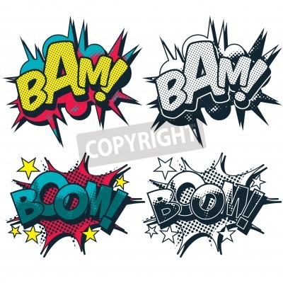 Papier peint  Pop art ande dessinée style bulles