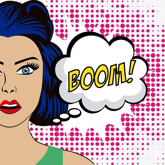 Papier peint  Pop art BD avec une femme