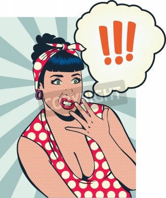 Papier peint  Pop art et fille pin up