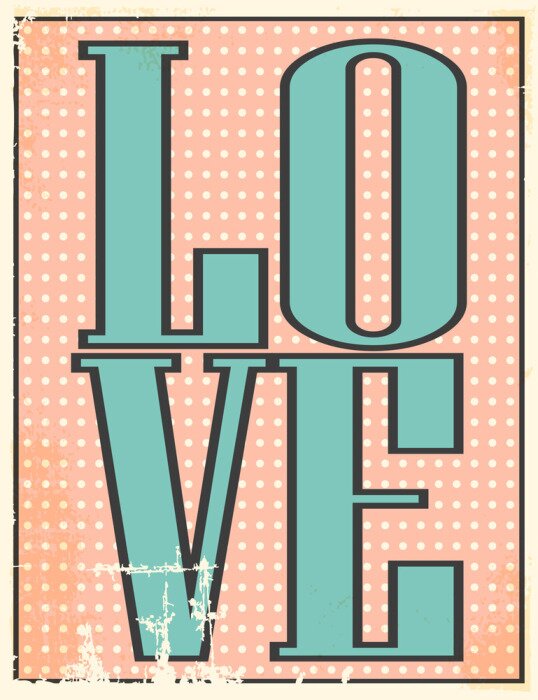 Papier peint  Pop art inscription love