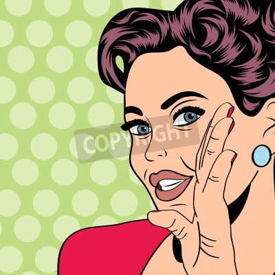 Papier peint  Pop art portrait de femme