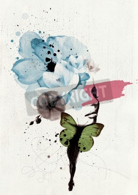 Papier peint  Portrait abstrait d'une fille