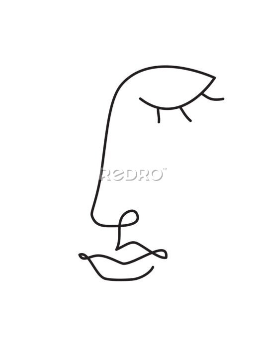 Papier peint  Portrait au trait