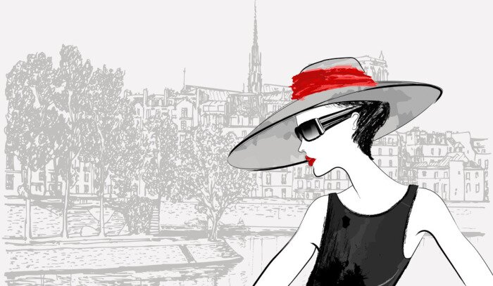 Papier peint  Portrait de femme à Paris