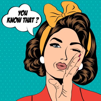 Papier peint  Portrait de femme pop art