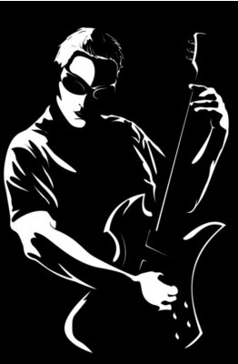 Portrait du jeune homme avec une guitare