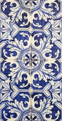 Papier peint  Portuguese azulejo style decorated ceramic tiles background