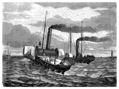 Pose des câbles transatlantiques sous l'eau - 19e siècle