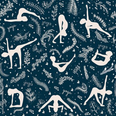 Papier peint  postures de yoga