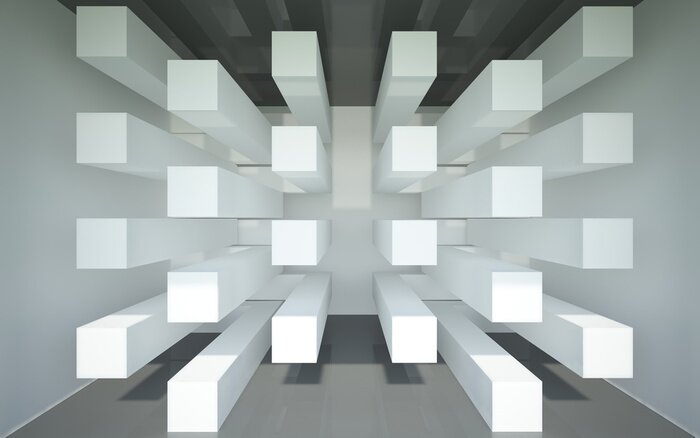 Papier peint  Poteaux 3D disposés symétriquement