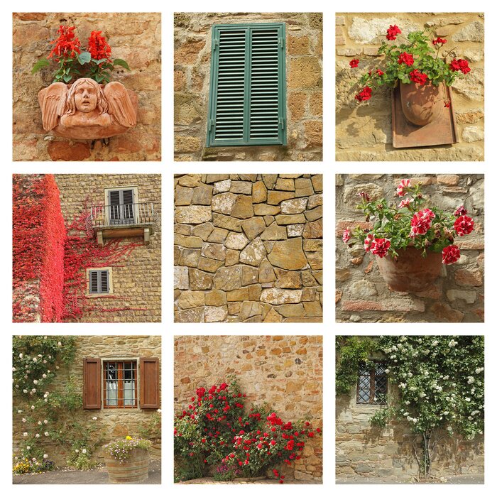 Papier peint  Pots décoratifs sur des murs