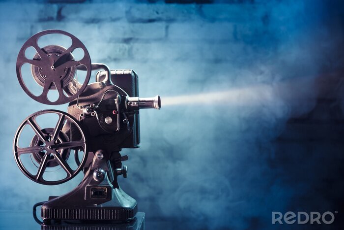 Papier peint  projecteur vieux film avec éclairage dramatique