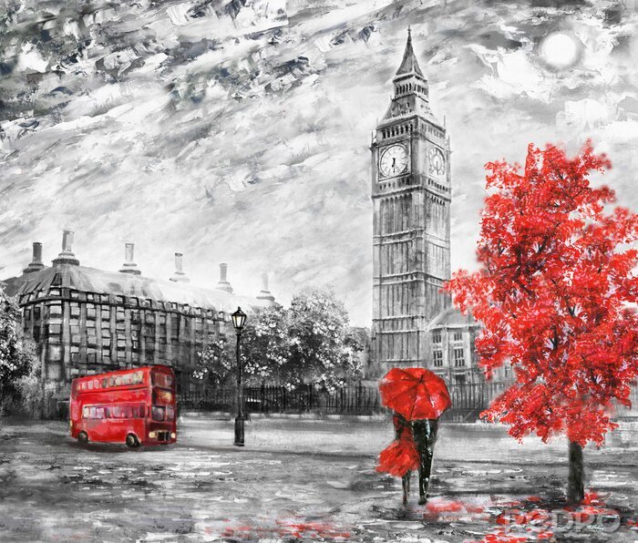 Papier peint  Promenade pluvieuse à Londres