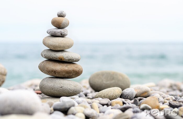 Papier peint  Pyramide de pierres ovales