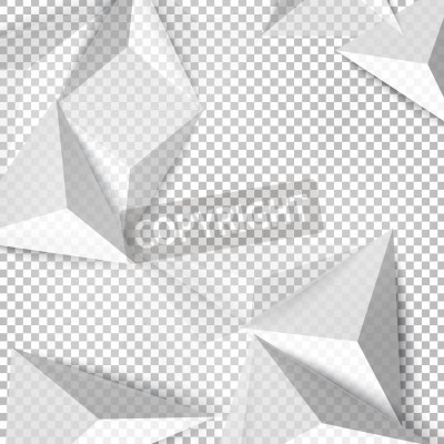 Papier peint  Pyramides en 3D sur fond de carrés