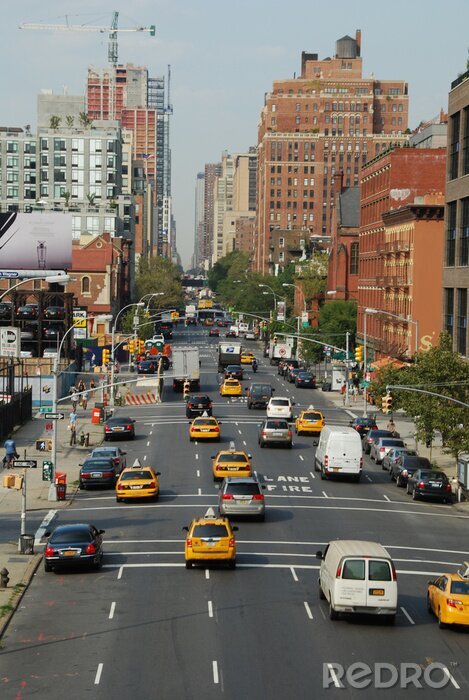 Papier peint  Quartier de New York avec des taxis