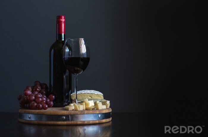 Papier peint  Raisins Vin et Plateau de fromage
