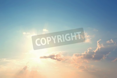 Papier peint  Rayons de soleil traversant le ciel