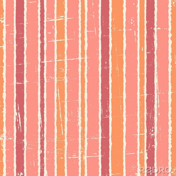 Papier peint  Rayures irrégulières roses et orange