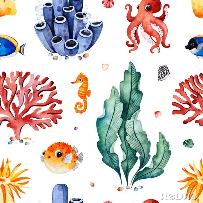 Papier peint  Récif corallien minimaliste pour enfants