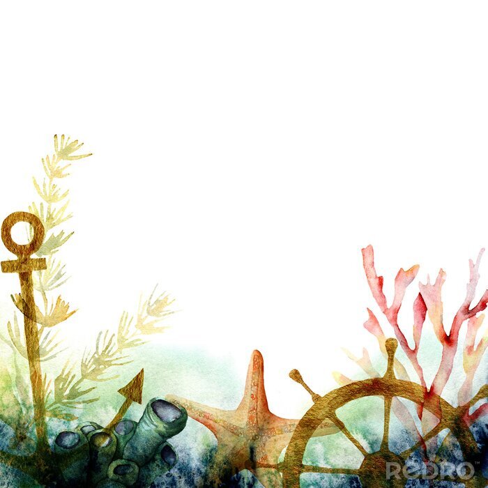 Papier peint  Récif corallien par technique de peinture
