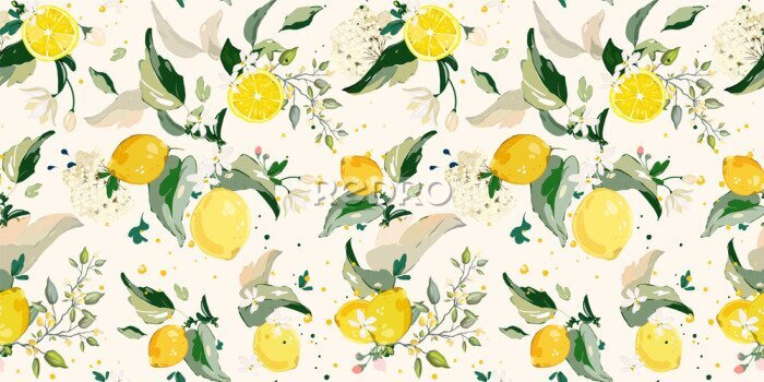 Papier peint  Récolte de citron