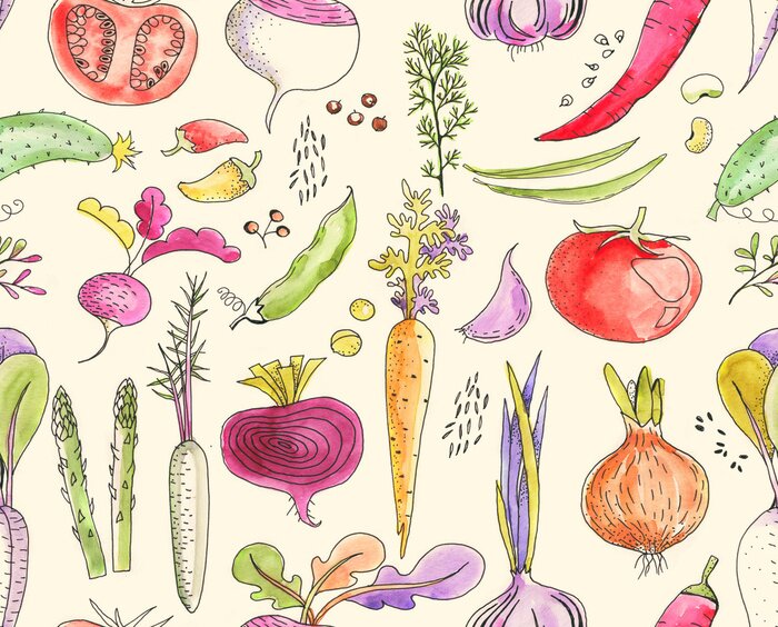 Papier peint  Récolte de légumes du jardin