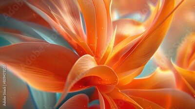Papier peint  Regal Elegance: Up close, the Strelitzia exudes regal elegance, its presence a symbol of grace and sophistication.