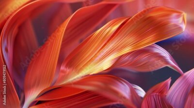 Papier peint  Regal Elegance: Up close, the Strelitzia exudes regal elegance, its presence a symbol of grace and sophistication.