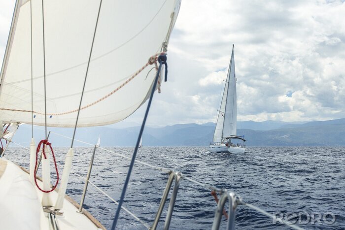 Papier peint  Régate. Yacht de luxe à course océanique.