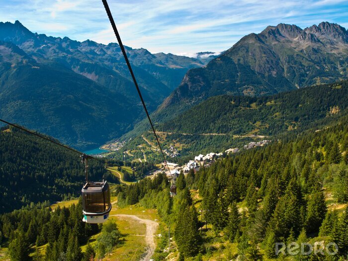 Papier peint  Remontées mécaniques dans les Alpes